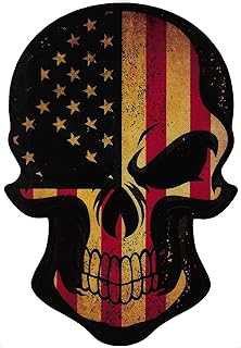 骷髅美国国旗贴花 - 美国国旗反光贴纸 适用于汽车卡车 - 支持美国*